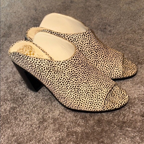 Vince Camuto Mesella calf hair leopard print peep toe mules - Picture 3 of 10